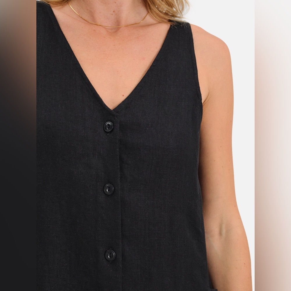 MATE the Label Organic Linen Button Front Dress - Picture 3 of 7